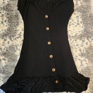 Black button down dress